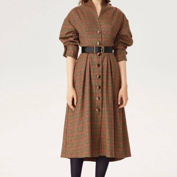 Houndstooth Print Belted Dress - Picture 3 of 3